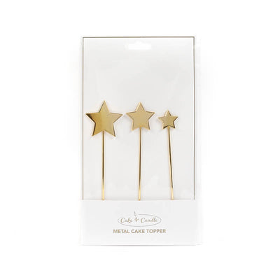 GOLD METAL CAKE TOPPER - STARS (ONLINE ONLY)