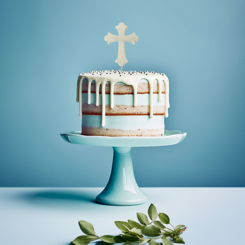 SILVER Plated Cake Topper - CROSS (ONLINE ONLY)