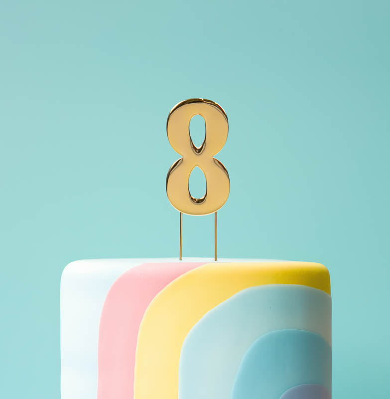 BOLD Cake Topper - GOLD NUMBER 8(ONLINE ONLY)