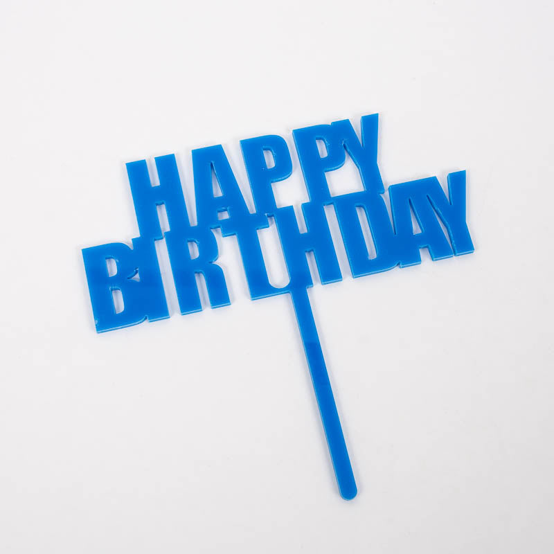 BOLD HAPPY BIRTHDAY CAKE TOPPER - BLUE