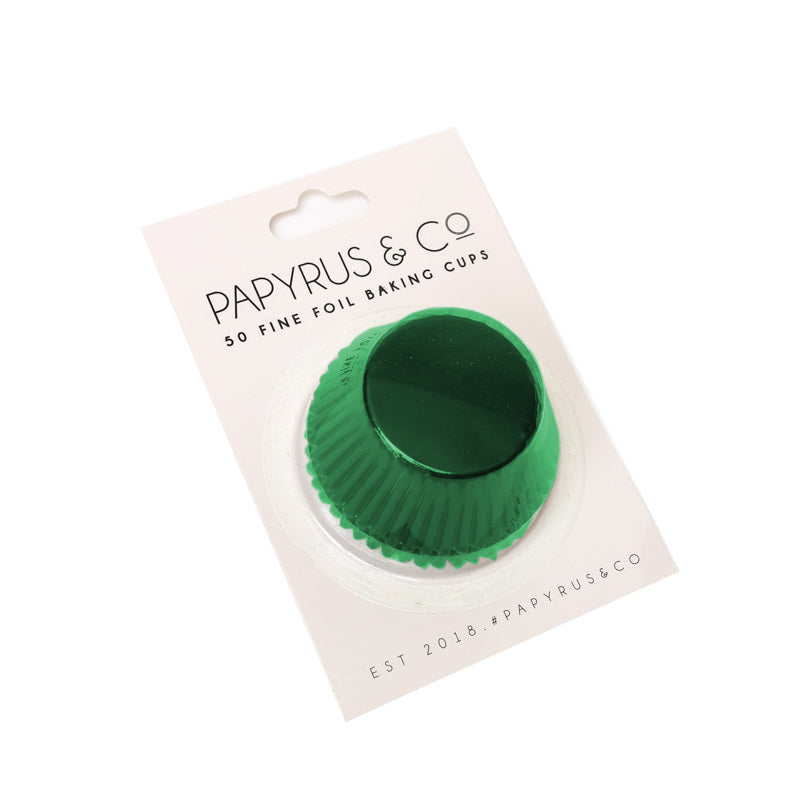 STANDARD GREEN FOIL BAKING CUPS (50 PACK) - 50MM BASE