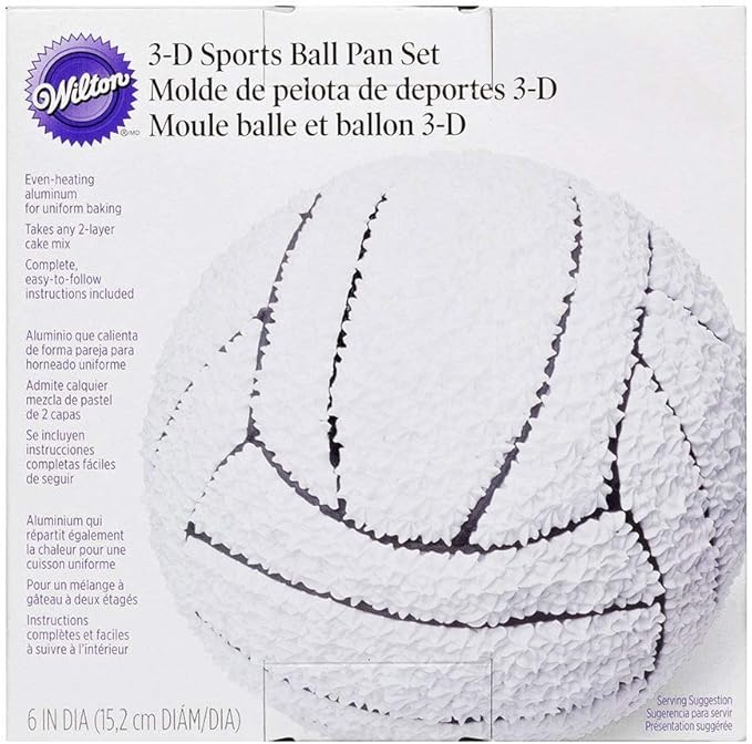 Wilton Sports Ball 3D Cake Pan Set, 6 Inch Diameter