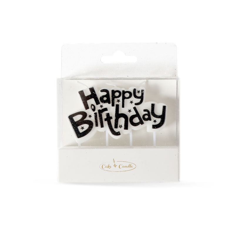 BLACK Happy Birthday Candle Plaque(ONLINE ONLY)