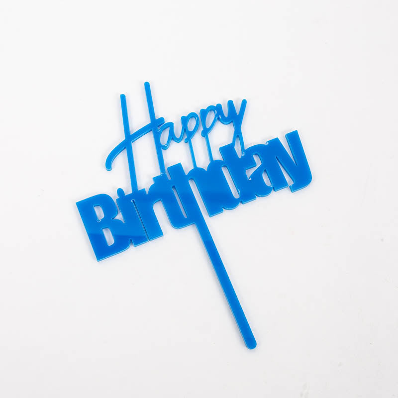 FUN HAPPY BIRTHDAY CAKE TOPPER - BLUE