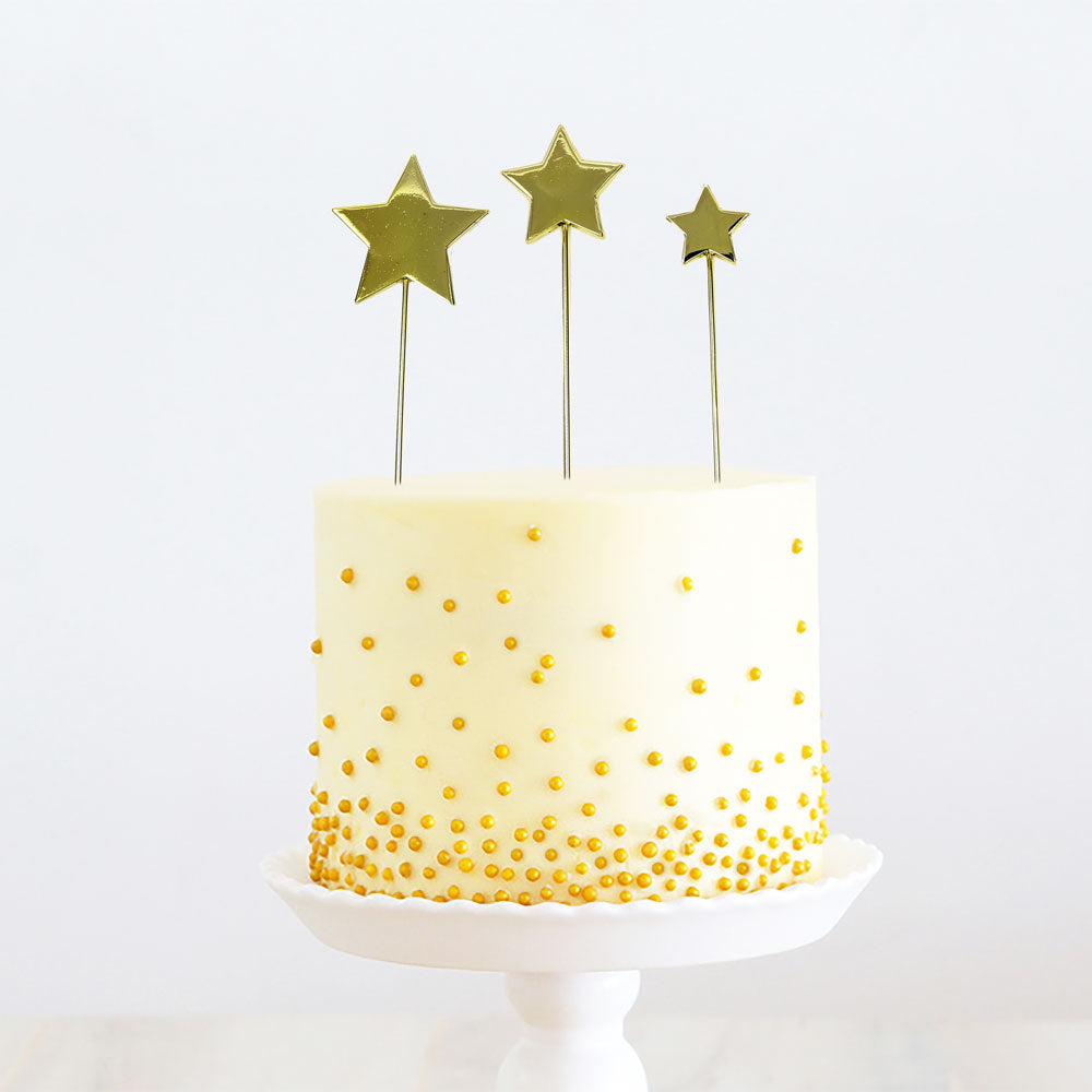 GOLD METAL CAKE TOPPER - STARS (ONLINE ONLY)