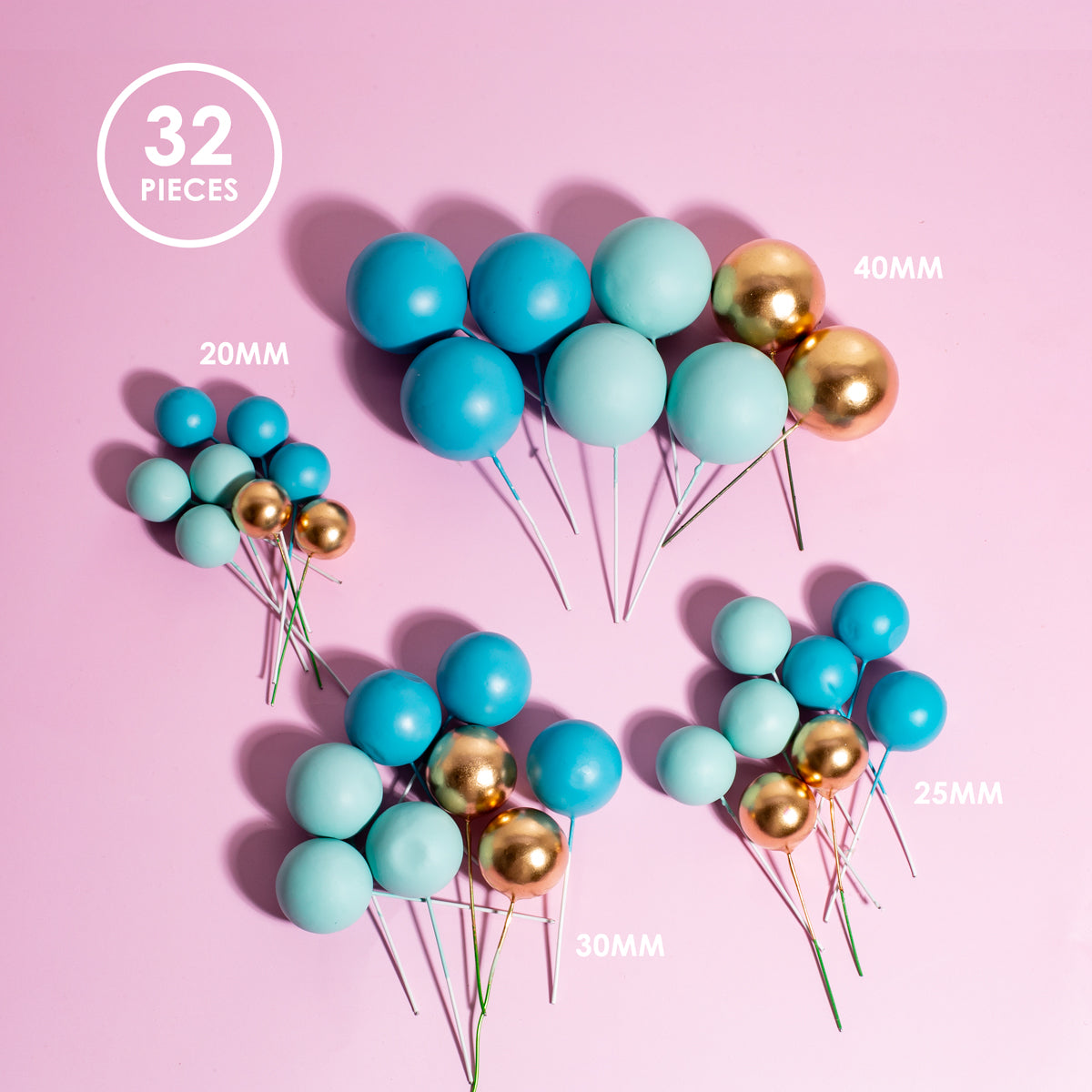 SPRINKS 32 Cake Ball Toppers - BOLD IN BLUE (ONLINE ONLY)