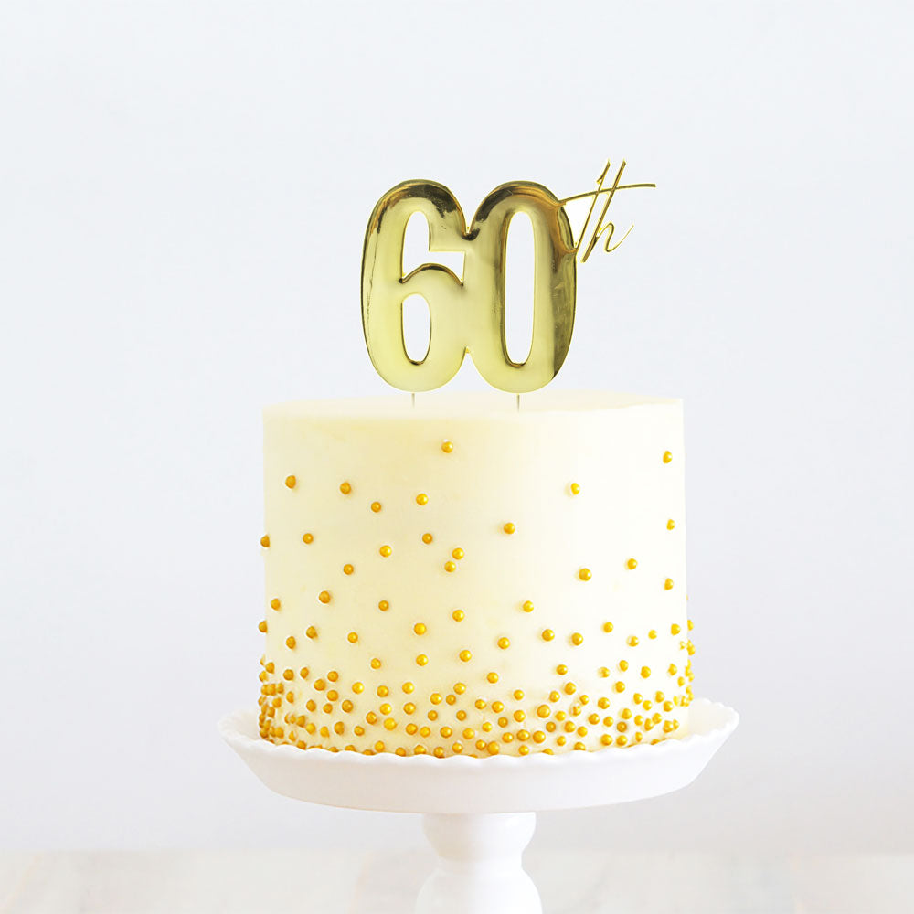 GOLD Metal Cake Topper - 60th(ONLINE ONLY)