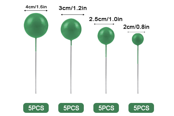 Green Ball Topper 20Pcs