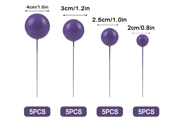 Purple Ball Topper 20Pcs