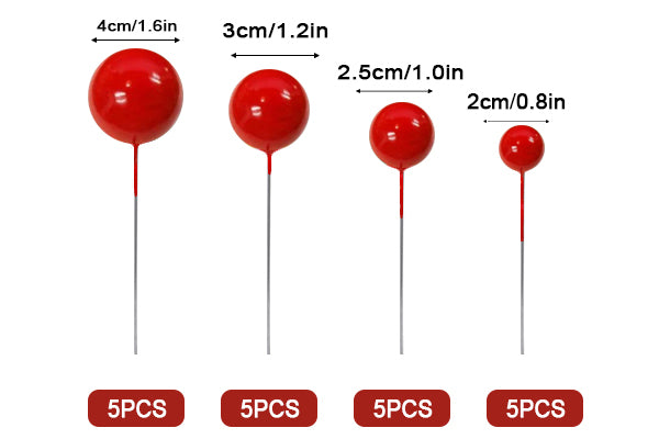 Red Ball Topper 20Pcs