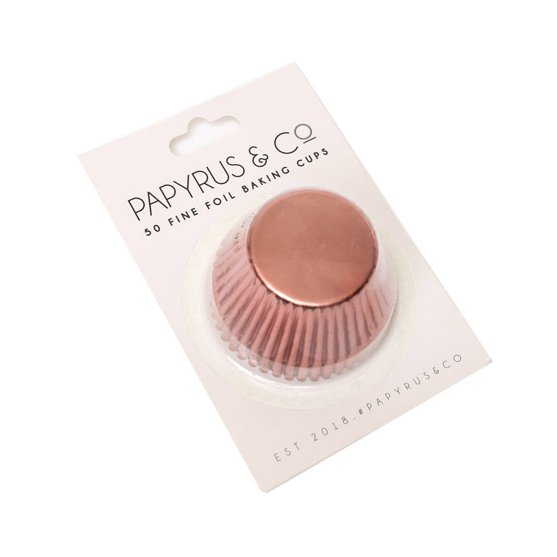 MEDIUM ROSE GOLD FOIL BAKING CUPS (50 PACK) - 44MM BASE