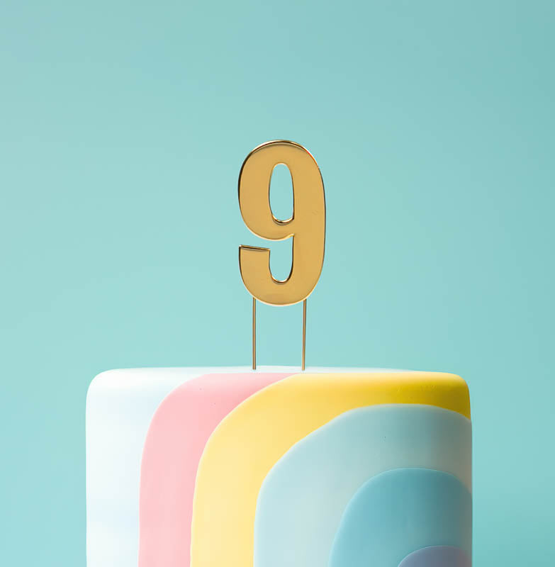 BOLD Cake Topper - GOLD NUMBER 9(ONLINE ONLY)