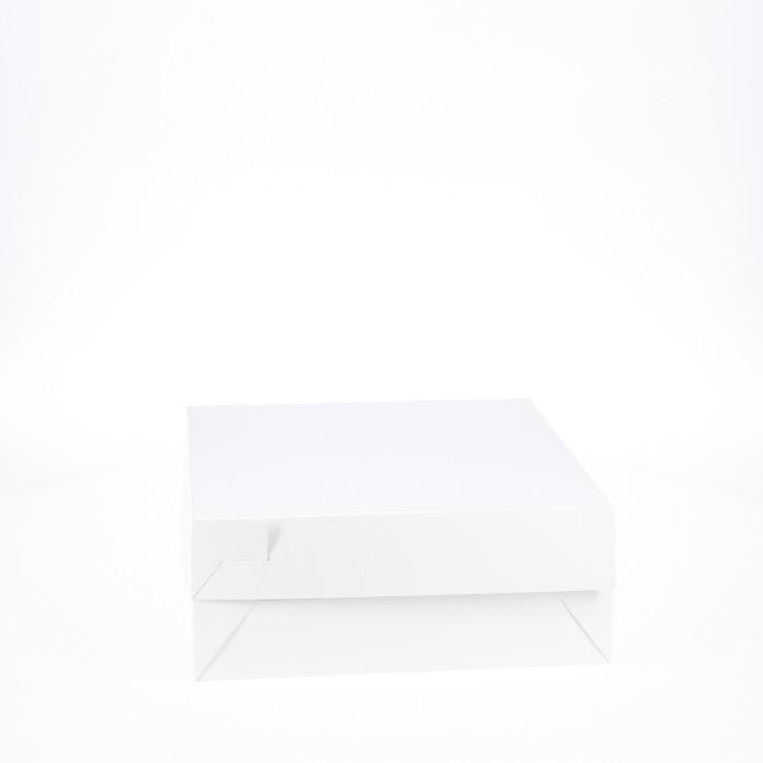 10” x 10” x 4” Low Height Cake Dessert Box with Top Cover - Gloss White