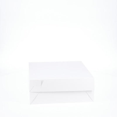 10” x 10” x 4” Low Height Cake Dessert Box with Top Cover - Gloss White