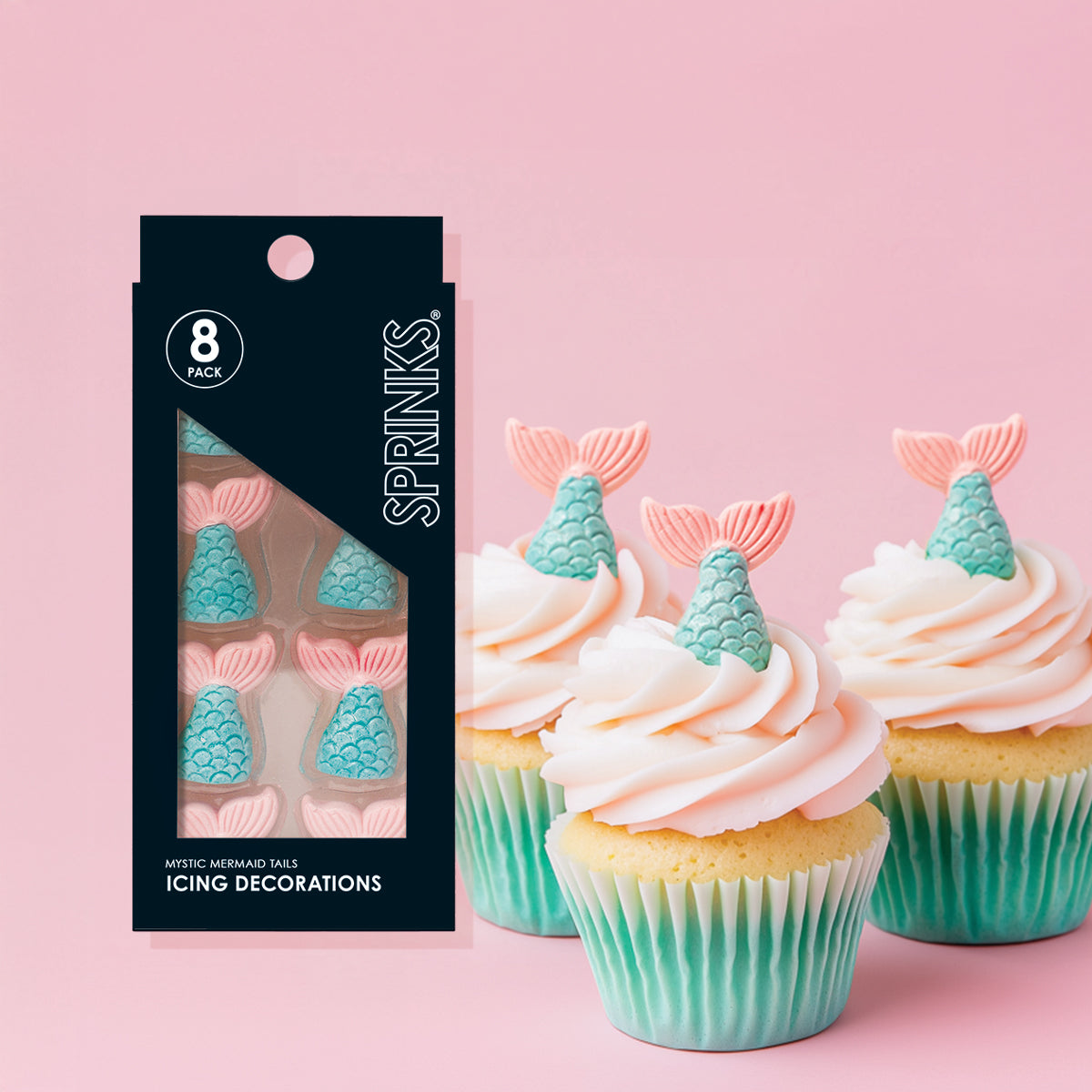 SPRINKS Icing Decorations - MERMAID TAILS (8 pieces) (ONLINE ONLY)