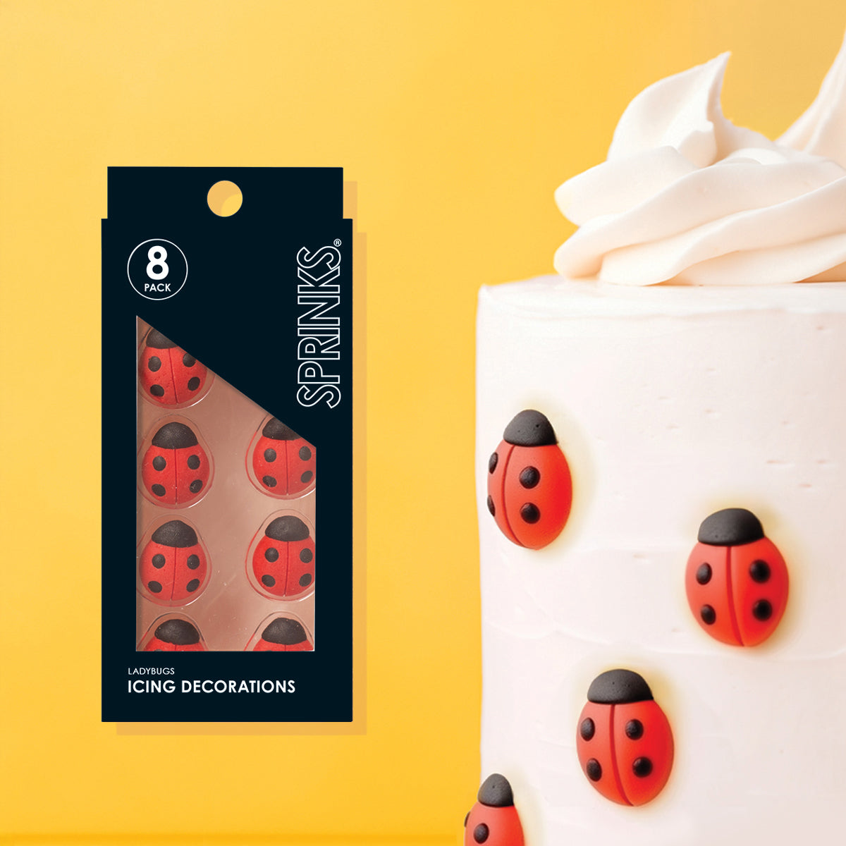 SPRINKS Icing Decorations - LADYBUGS (10 pieces) (ONLINE ONLY)