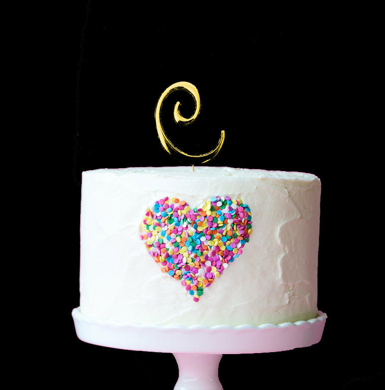 GOLD Cake Topper (7cm) - LETTER C(ONLINE ONLY)