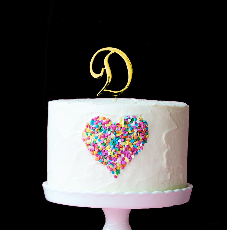 GOLD Cake Topper (7cm) - LETTER D(ONLINE ONLY)