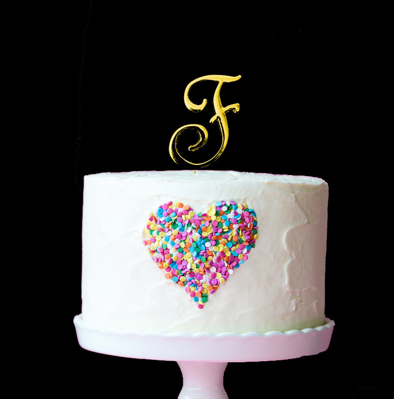 GOLD Cake Topper (7cm) - LETTER F(ONLINE ONLY)