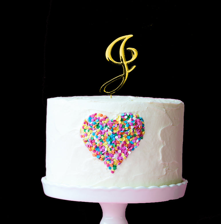 GOLD Cake Topper (7cm) - LETTER J(ONLINE ONLY)