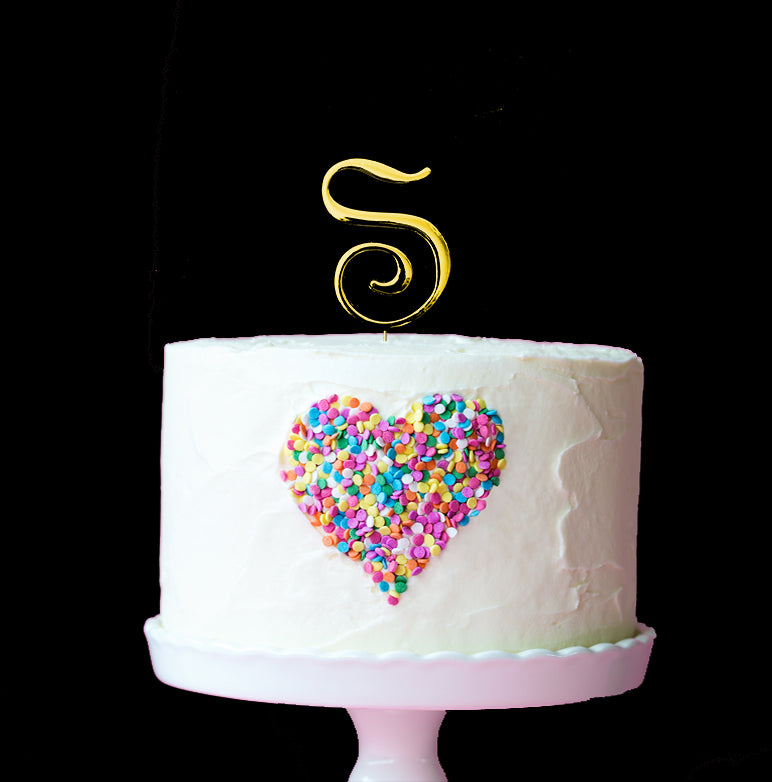 GOLD Cake Topper (7cm) - LETTER S(ONLINE ONLY)