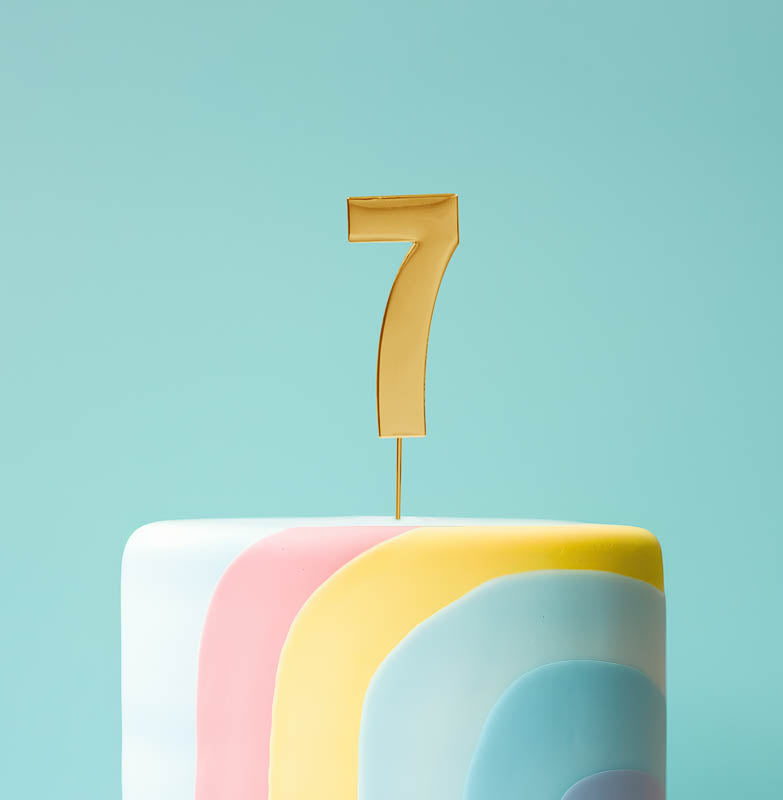 BOLD Cake Topper - GOLD NUMBER 7(ONLINE ONLY)