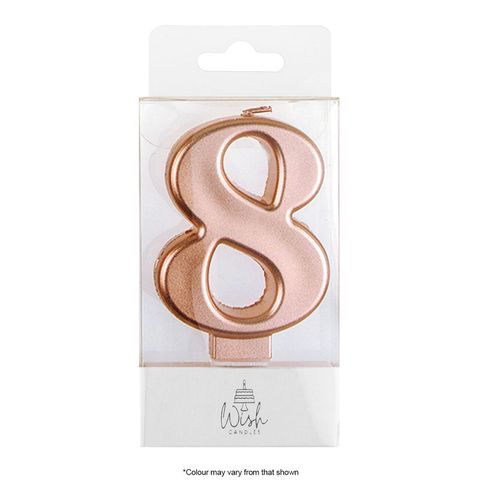 WISH | NUMBER 8 | ROSE GOLD METALLIC CANDLE