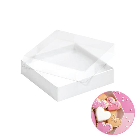 CLEAR LID COOKIE BOX | 17.5CM X 11.5CM X 4CM | RETAIL PACK