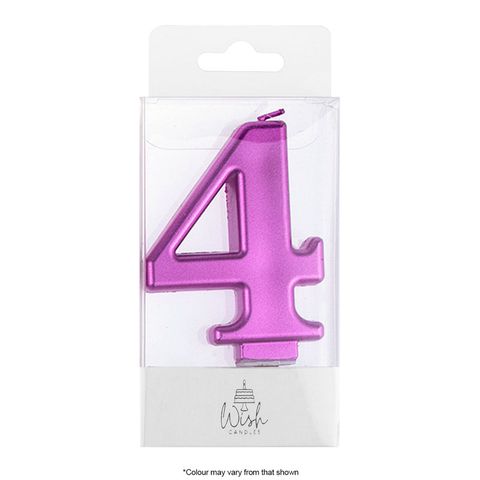 WISH | NUMBER 4 | PINK METALLIC CANDLE