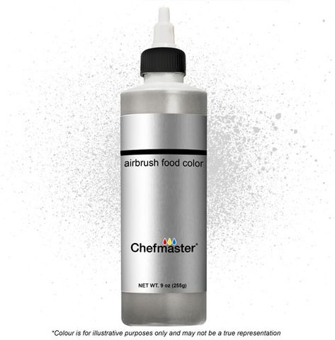 CHEFMASTER | METALLIC SILVER | AIRBRUSH FOOD COLOUR | 9 OZ/255 GRAMS