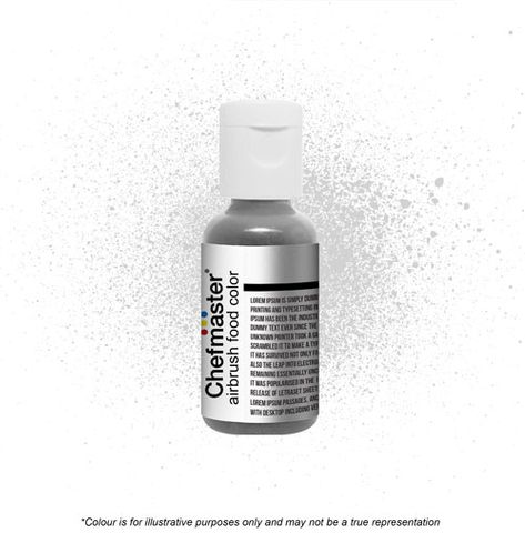 CHEFMASTER | METALLIC SILVER | AIRBRUSH FOOD COLOUR | 0.67 OZ19 GRAMS