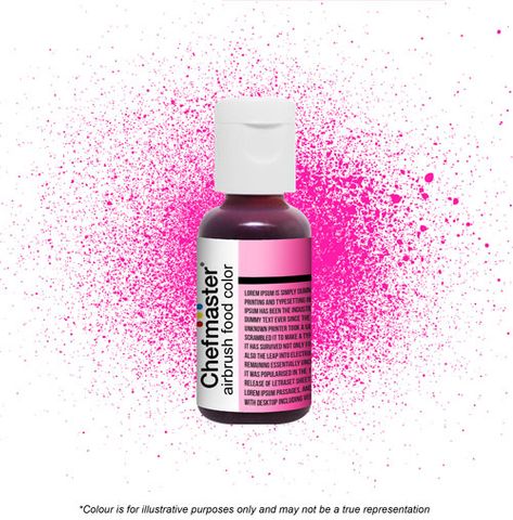CHEFMASTER | NEON BRIGHT PINK | AIRBRUSH FOOD COLOUR | 0.64 OZ/18 GRAMS