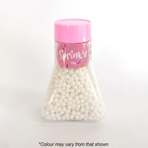 SPRINK'D | 4MM SUGAR BALLS PEARL | WHITE | 110G