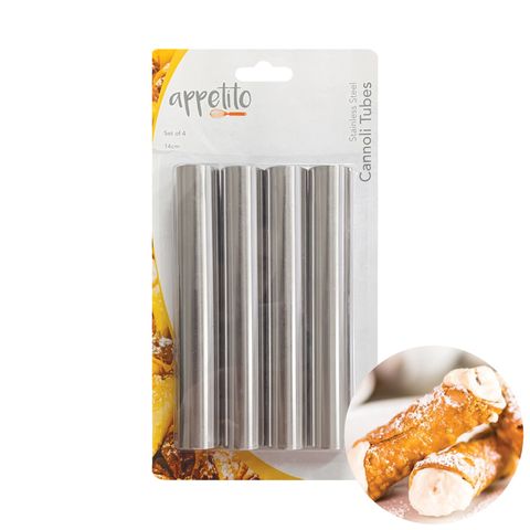 CANNOLI TUBES | STAINLESS STEEL | SET OF 4