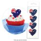 CAKE CRAFT | AUSTRALIAN FLAG HEART | WAFER TOPPERS | PACKET OF 16