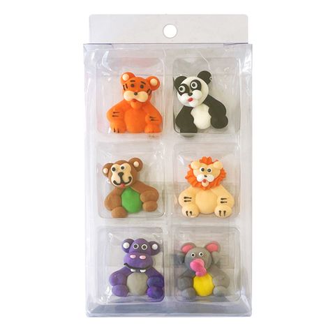 LARGE SAFARI ANIMAL FACE | SUGAR DECORATIONS | 6 PIECE PACK