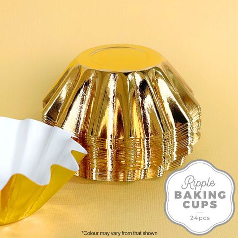 CAKE CRAFT | RIPPLE BAKING CUP | GOLD | 24 PACK (online only)