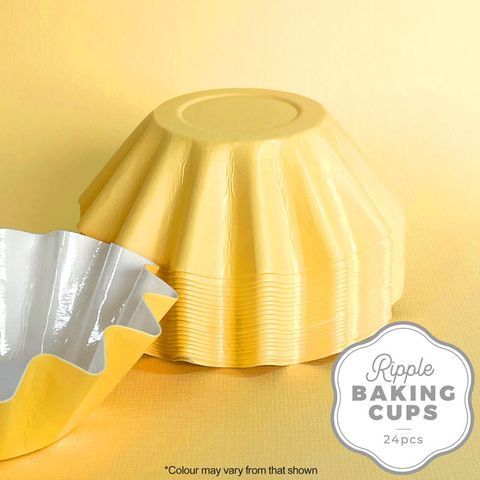CAKE CRAFT | RIPPLE BAKING CUP | YELLOW | 24 PACK (online only)