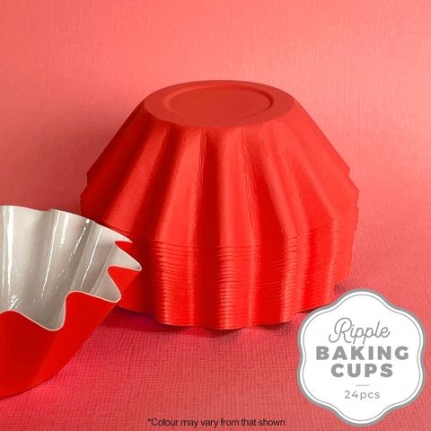 CAKE CRAFT | RIPPLE BAKING CUP | RED | 24 PACK (online only)