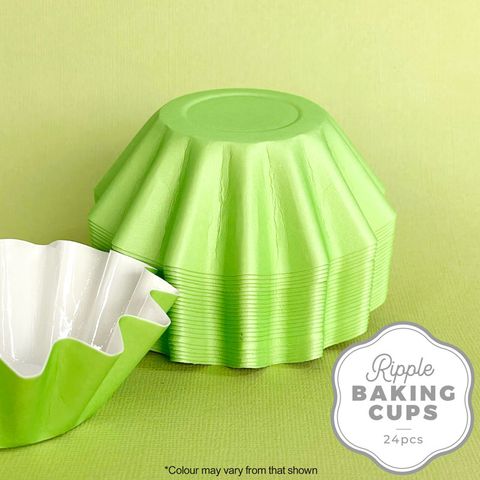 CAKE CRAFT | RIPPLE BAKING CUP | GREEN | 24 PACK (online only)