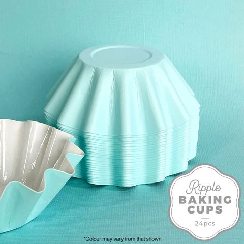 CAKE CRAFT | RIPPLE BAKING CUP | BLUE | 24 PACK (online only)