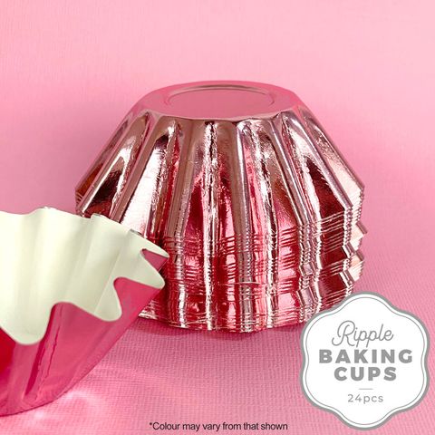 CAKE CRAFT | RIPPLE BAKING CUP | ROSE GOLD | 24 PACK (online only)