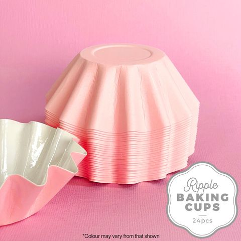 CAKE CRAFT | RIPPLE BAKING CUP | PINK | 24 PACK (online only)