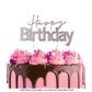 CAKE CRAFT | METAL TOPPER | HAPPY BIRTHDAY STYLE #1 | SILVER | 12CMx7CM