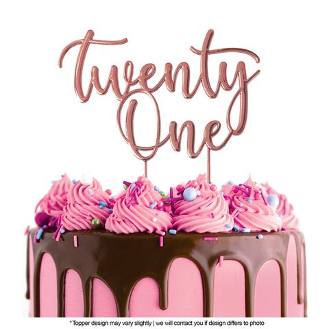 CAKE CRAFT | METAL TOPPER | TWENTY ONE | ROSE GOLD | 10CM