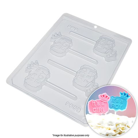 BWB | IT'S A BOY / IT'S A GIRL LOLLIPOP MOULD | 1 PIECE (ONLINE ONLY)