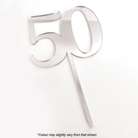 CAKE CRAFT | #50 | 9CM | SILVER MIRROR | ACRYLIC CAKE TOPPER