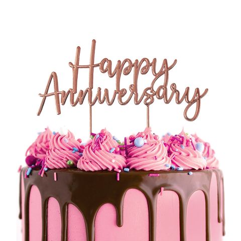 CAKE CRAFT | METAL TOPPER | HAPPY ANNIVERSARY | ROSE GOLD