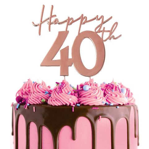 CAKE CRAFT | METAL TOPPER | HAPPY 40TH | ROSE GOLD