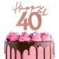 CAKE CRAFT | METAL TOPPER | HAPPY 40TH | ROSE GOLD